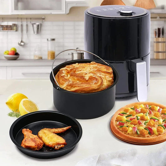 Moules à gâteau ronds antiadhésifs de 6/7/8 pouces, moules de cuisson avec poignées pour friteuse à air, moules à pizza pour four de cuisine