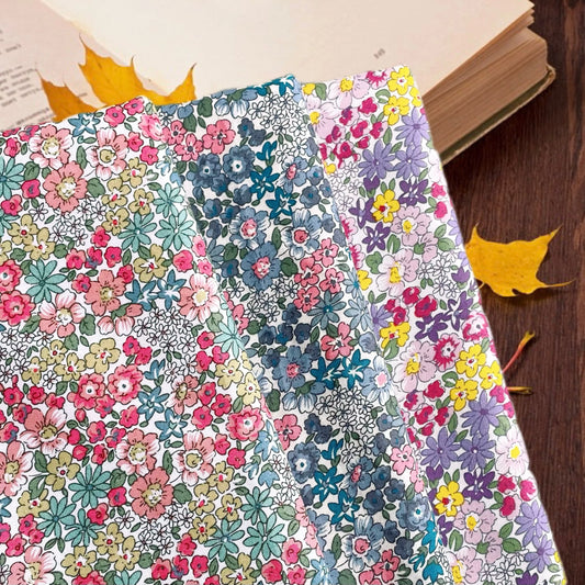 Betsy Floral 100% Baumwoll-Popeline-Stoff 40S, Liberty-ähnlich, digital bedruckt für Nähen von Kleidung, Kleid, Rock, Kinder, Designer