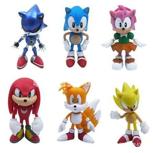 6Pcs/Set 6-7cm Sonic Figures Toy Pvc Toy Shadow Tails Characters Figure Toys For Children Animals Toys Set
