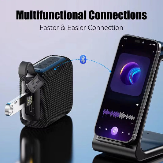 Haut-parleurs Bluetooth TWS 10W Basses Améliorées Enceinte Portable Extérieure Sans Fil 30h IP7 Étanche Enceinte de Douche Bluetooth 5.3