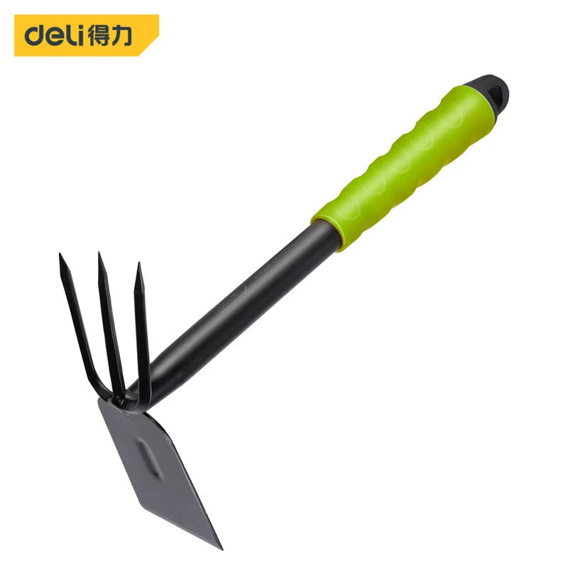 Deli Gartengeräte-Sets Schaufel Hacke Egge 1/3/4-teilig mit PP-beschichtetem Griff, Garten Rasen Ackerland Umpflanzung Gartenarbeit Bonsai-Werkzeug