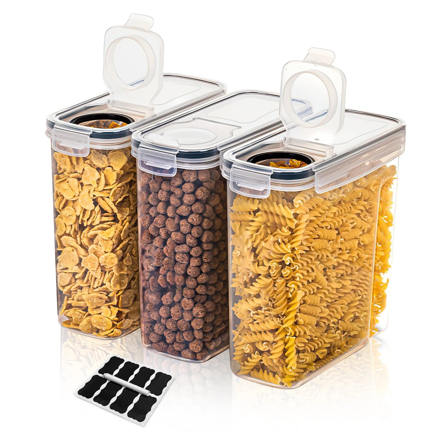 Müsli-Behälter Aufbewahrungs-Set 2er/3er/4er (2,5L 84oz), luftdichte Lebensmittelbehälter für Küche & Speisekammer, Müsli