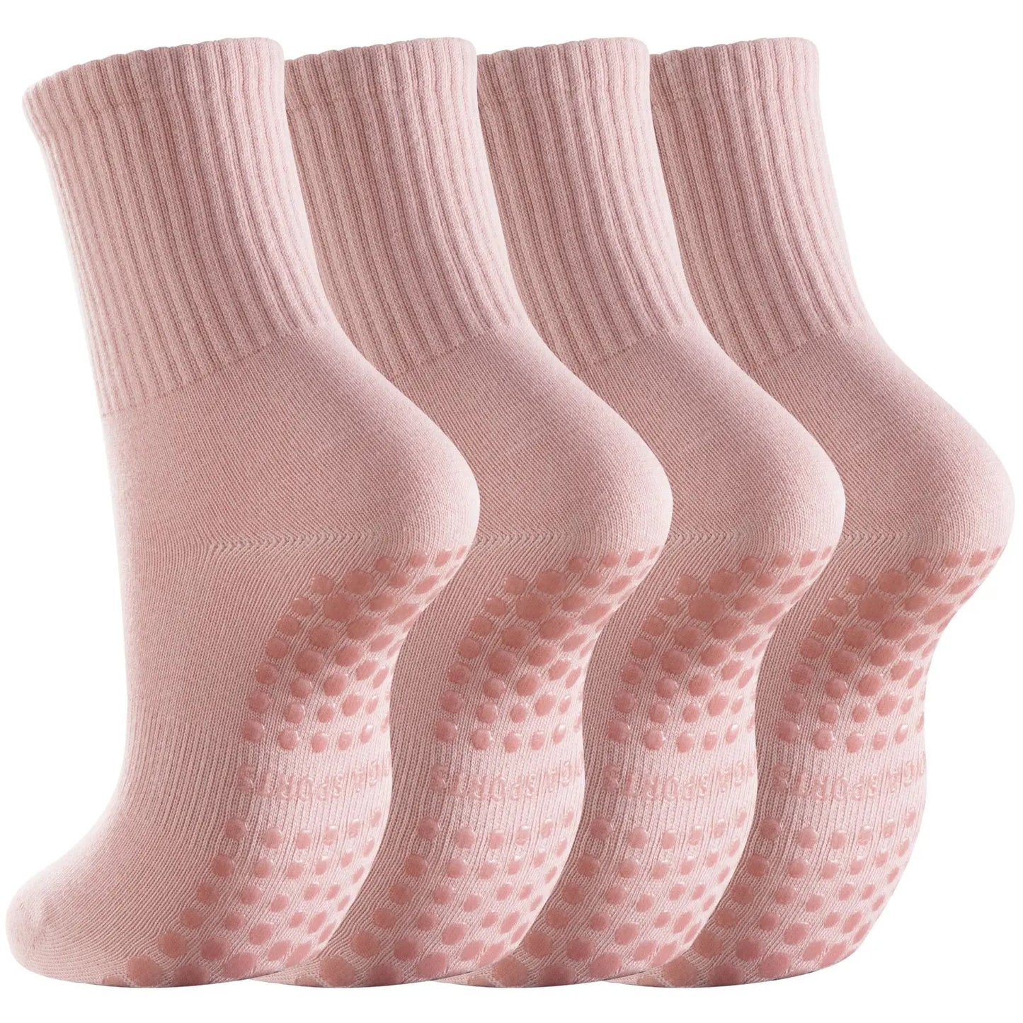 RMSWEETYIL 2 Paar Pilates Yoga Socken mit Noppen für Damen, rutschfeste Griffsocken für Tanz, Ballett, rutschfeste Übungs-Klebesocken für Damen