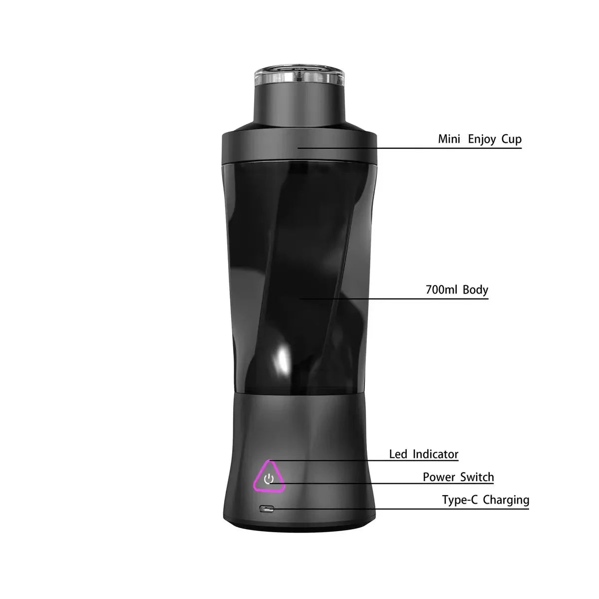 2025 neuer tragbarer elektrischer kabelloser Entsafter USB-Ladefunktion 700 ml großer Haushaltsentsafter Frucht-Sektional-Mixer 700 ml