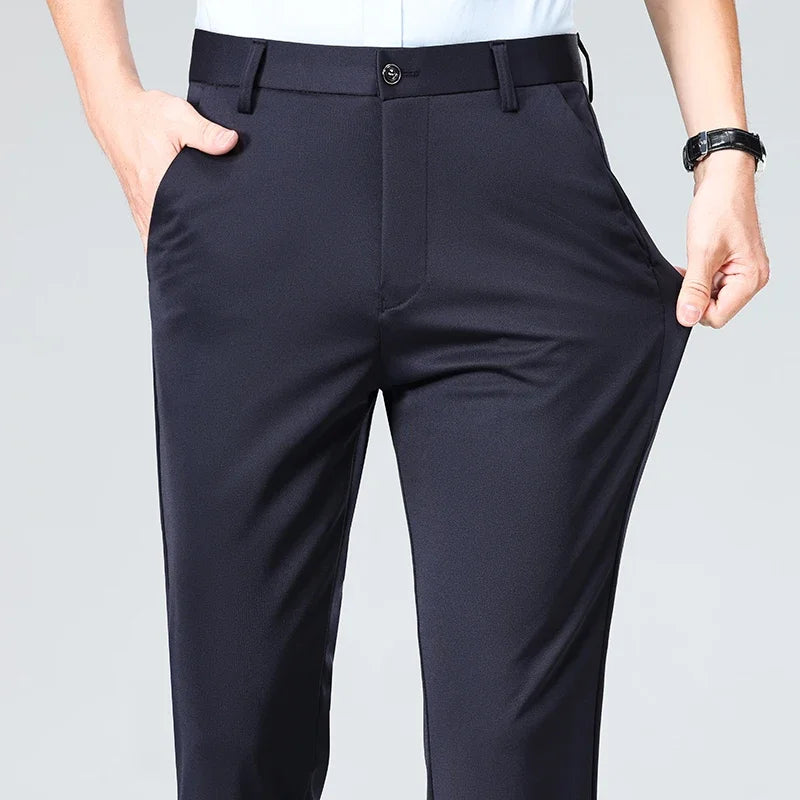 Frühling Sommer Dünne Hose Herren Anzugshose Anzughose Arbeitshose Hochwertige Business Casual Hose Schwarz Weinrot Lange Hose