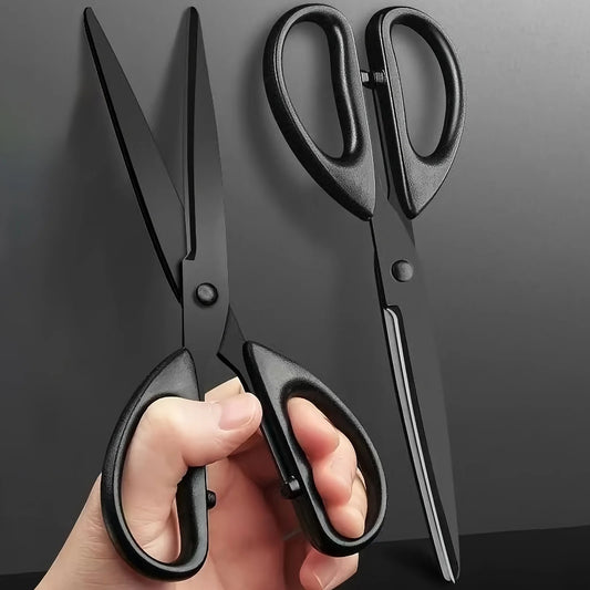 1pc Large Thickened Black Edge Scissors, Blackening Anti-rust Craft, With Non-stick Coating, Widely Suitable For Daily Home
