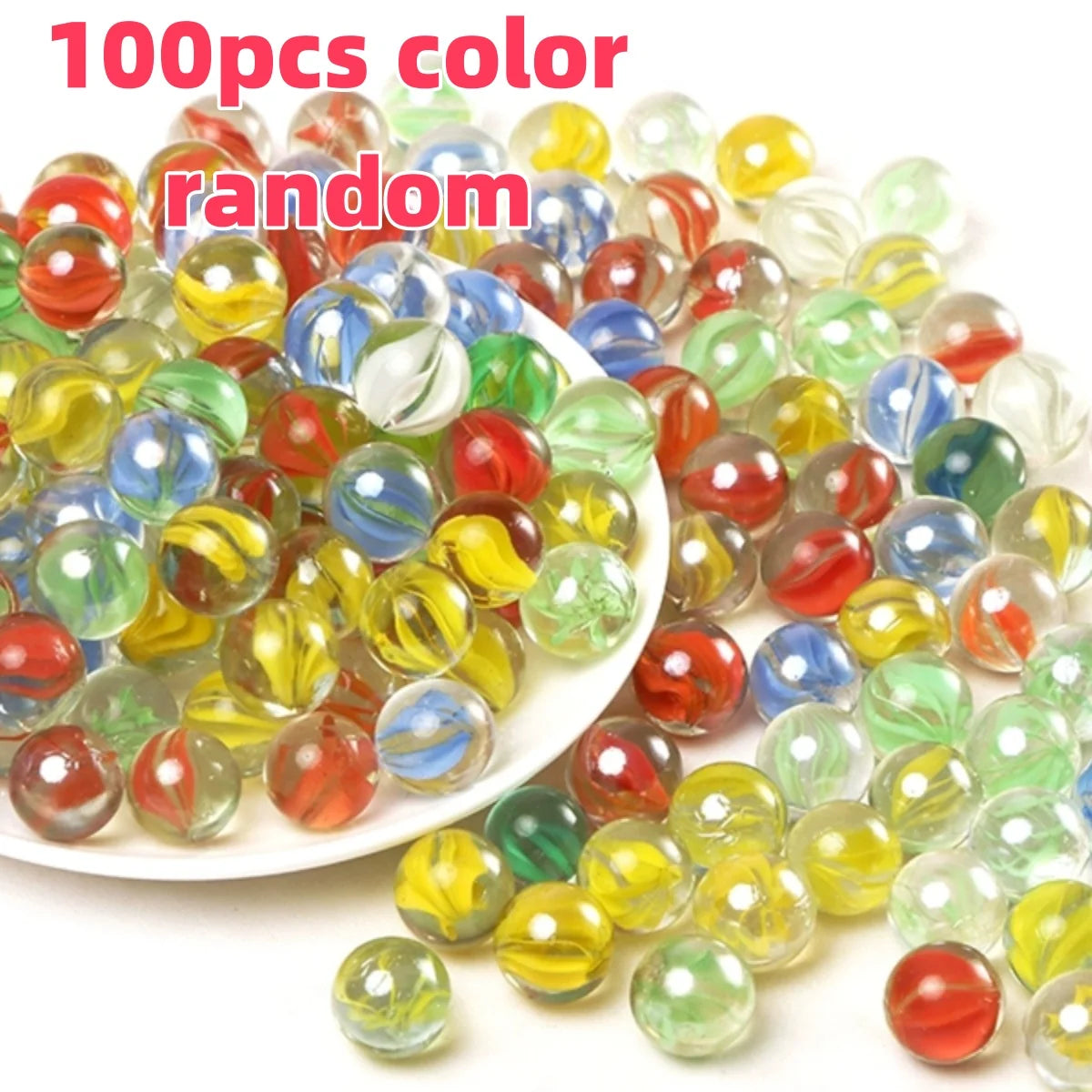 100/200 Stk. 14mm Bunte Glasmurmeln Spielzeug Kinder Murmel Kugel Laufspiel Solitär Spielzeug Zubehör Vasenfüller & Aquarium Heimspielzeug Geschenk