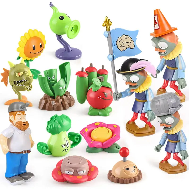 Pflanzen gegen Zombies 2 Spielzeugset Serie Original Anime Actionfiguren Weiche Silikon Zombie Geburtstags-Weihnachts-Neujahrsgeschenk Jungen