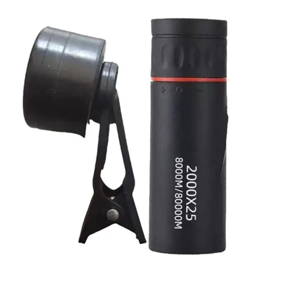 Monoculaire télescope HD 2000X25, compact et portable, idéal pour les voyages, la randonnée, la pêche, le camping, l'observation des étoiles, les concerts et l'observation des oiseaux