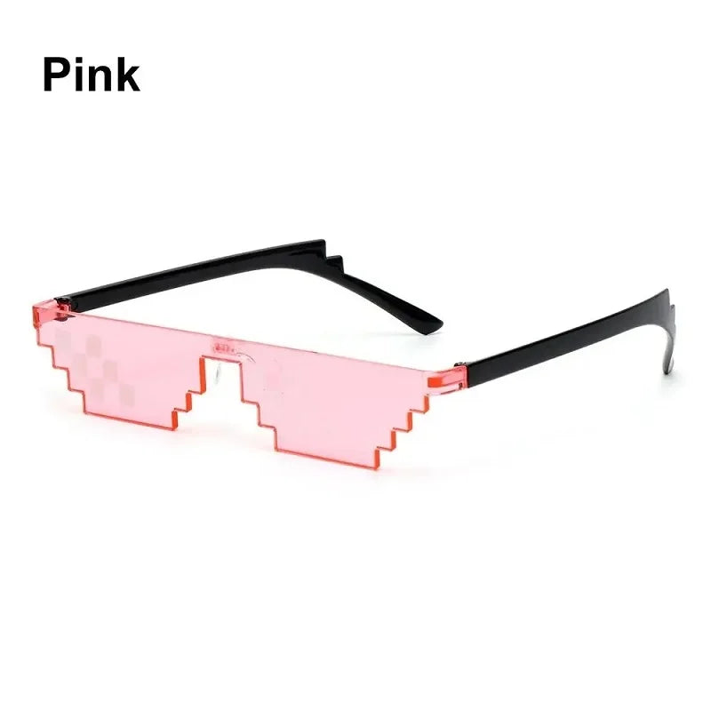 2 Stück Mosaik-Sonnenbrillen Coole Party Vintage-Brillen für Männer Pixel-Sonnenbrillen Lustige Damenbrillen
