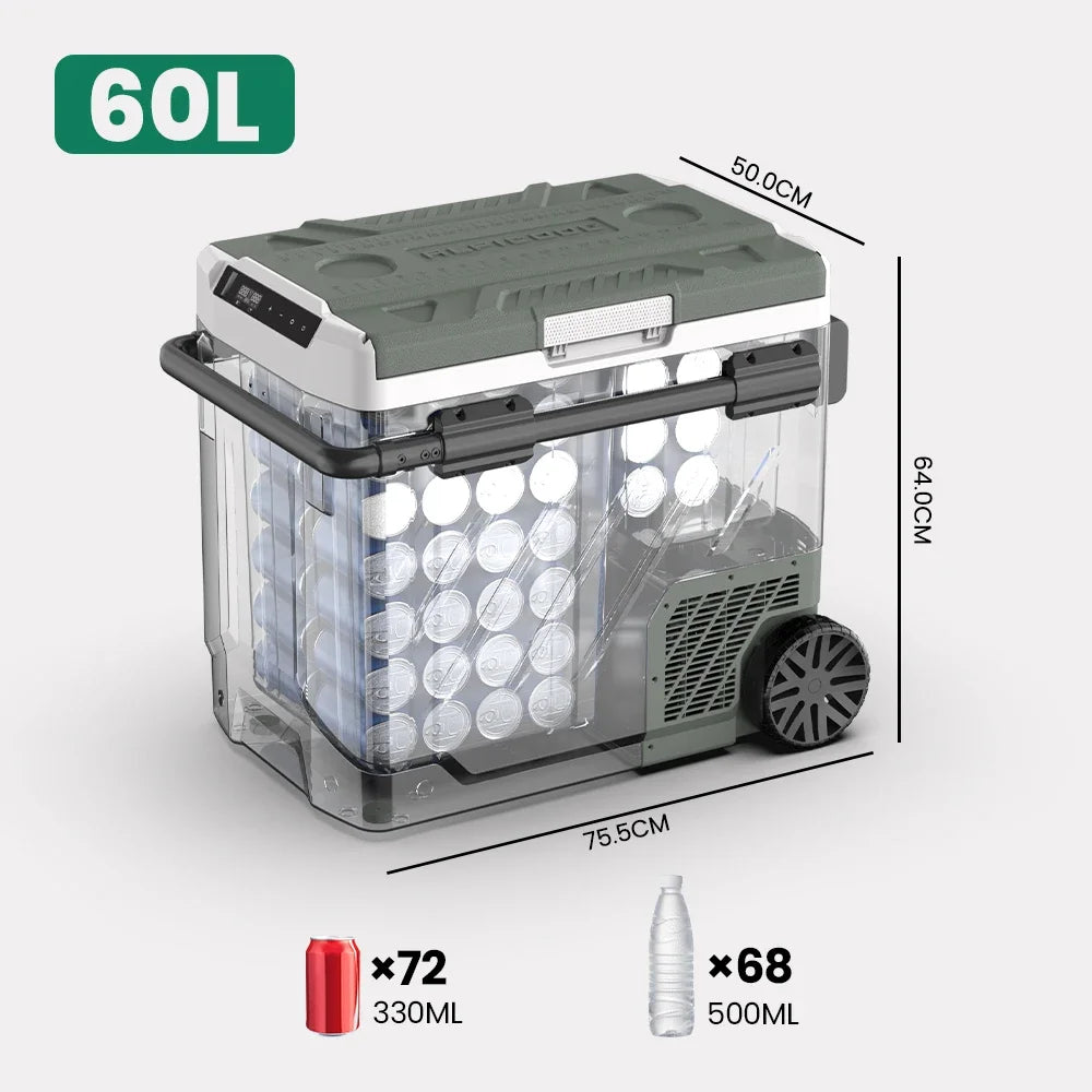 Tragbarer Kompressorkühler Elite 40L 50L 60L Auto-Kühlschrank 12/24V DC 100-240V AC Mini-Kühl-/Gefrierschrank für Camping, Grillen Ultimate