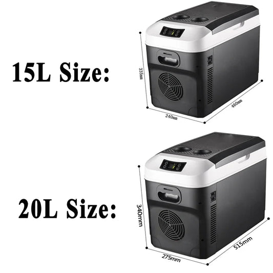 15L/20L Mini Refrigerator Fridges 12/24V 100-240V Drinks Cooler Heater Keep Warm Fresh for Car Home Pinic Camping 0~65 Degrees