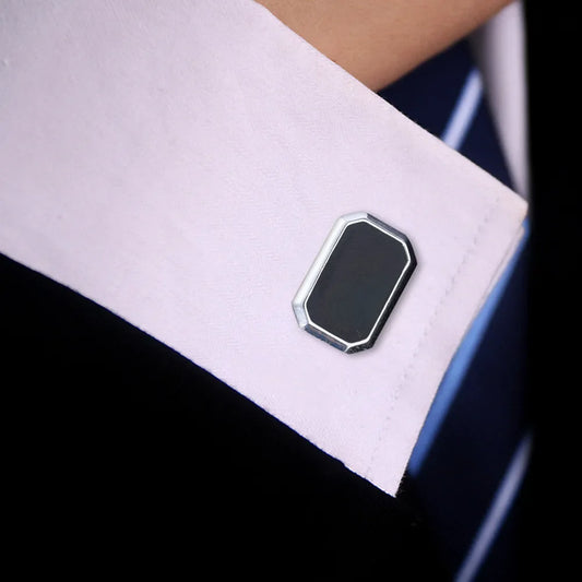 French Square Shaped Cufflinks Fashion Men's Business Banquet Suit Shirt Cuffs Buttons Luxury Wedding Cuff Links Gifts 2024