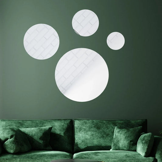 Acrylic Mirror Stickers Self Adhesive Wall Decor Stickers Decorative Small Circle Mirror Decals for Hallway Wall Decor