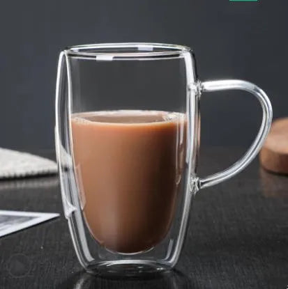 150/250/350/450ml doppelwandige Kaffeetassen aus hochborosilikatisiertem Glas, hitzebeständige Milchsaft-Wassergläser Espressotassen