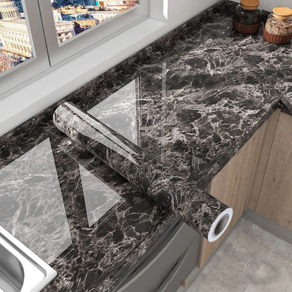 40cm Marmor Vinyl Selbstklebende Tapete Wasserdicht Kontaktpapier PVC Wandaufkleber für Küche Wohnzimmer Dekorative Folie