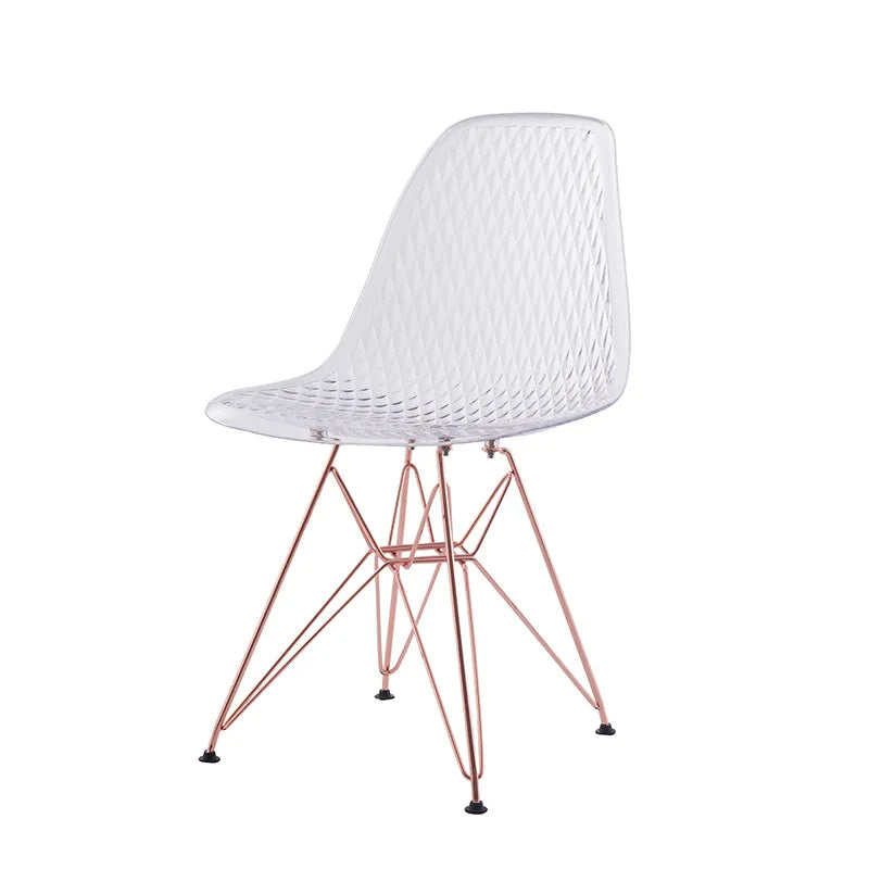 Nordic Transparent Eames Plastic Esstischstuhl für Cafe-Verhandlungen, schlichte Großhandelsbestuhlung