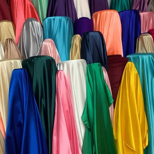 High Density Micro Elastic Satin Fabric By Meters for Clothes Dress Pajamas Costumes Diy Sewing Soft Smooth Opaque Glossy Cloth