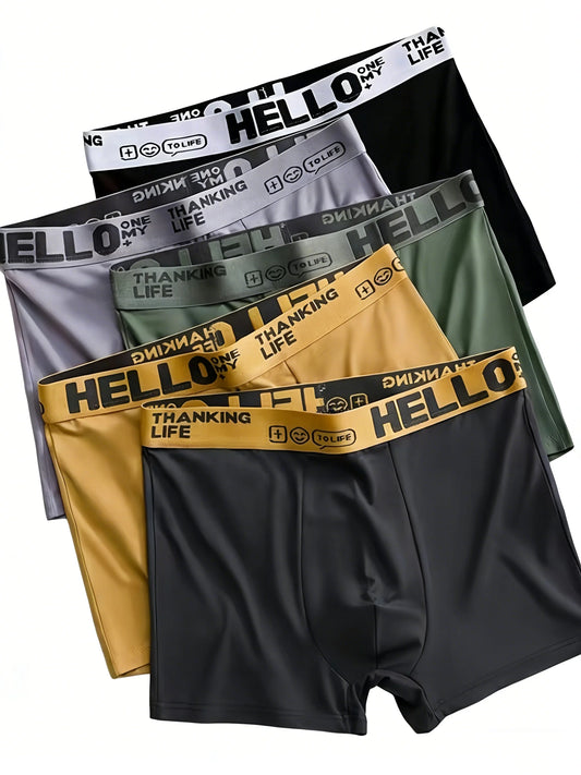 10 Pieces Men Underwear Quick Drying Stretchy Boxer Fshion Boy's Underpant Casual Sports Underwear High Stretch Trendy Panties