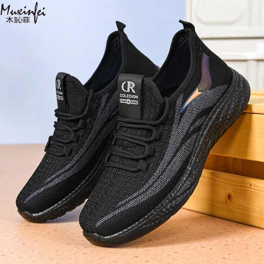 Spring and Autumn New Sports Men's Odor Proof Breathable Work Not Tired Feet Soft Soled Sports and Leisure Coconut Shoes