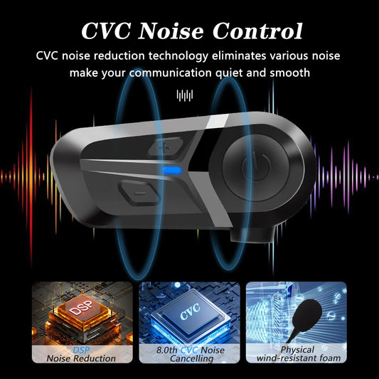 Casque de moto sans fil Bluetooth 5.3, appels mains libres, téléphone, écouteurs de moto étanches, lecteur de musique, casque de moto