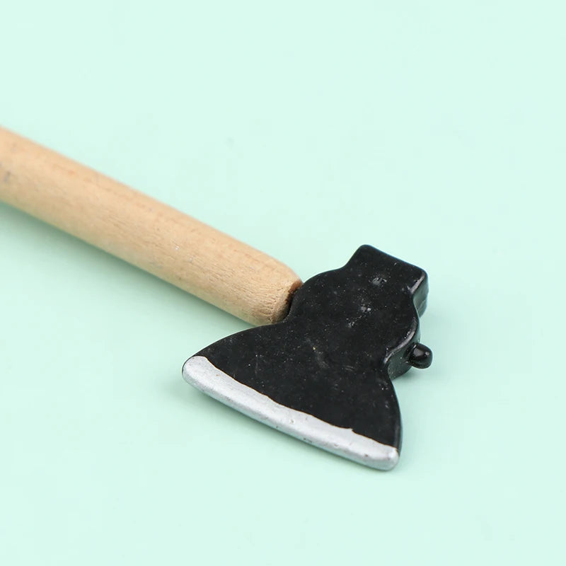 3Pcs/set Mini Wood Metal Chopper Hatchet Dollhouse Miniature Tools
