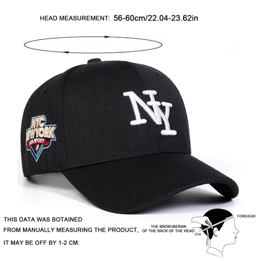 Unisex NY Letter Embroidery Baseball Caps Spring Autumn Outdoor Adjustable Casual Hats Sunscreen Hat Sports Cap