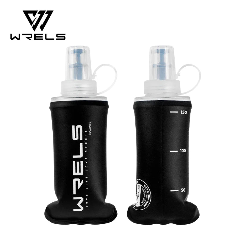 WRELS Trinkflasche TPU Faltbare Soft Flask Outdoor Sport Wasserbeutel Faltbare Trinkflasche 500ml für Laufen Camping BPA-frei