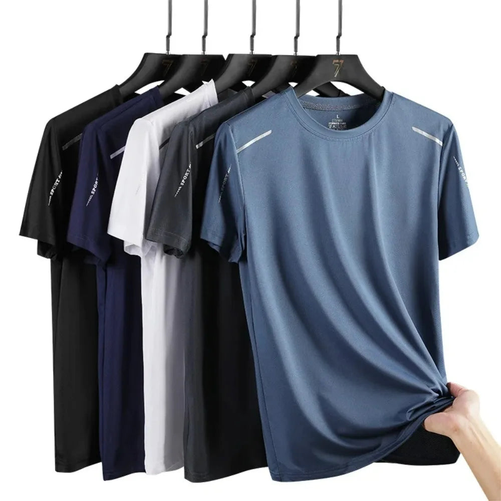 Herren Laufshirt schnelltrocknend, atmungsaktiv, für Wandern, Angeln, weich, elastisch, Outdoor-Sport-Kurzarmshirt Sommer