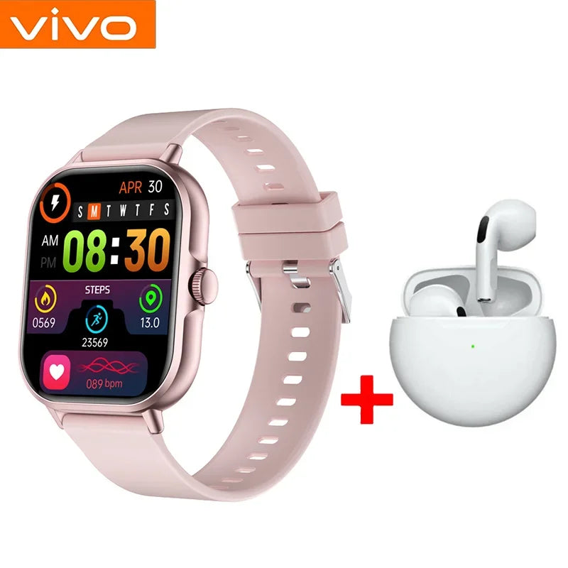 VIVO Smartwatch Android IOS Geschenk Bluetooth Anruf Smartwatch 2025 Touch-Zifferblatt Musik Fitness Tracker Sportuhren + Kopfhörer NEU