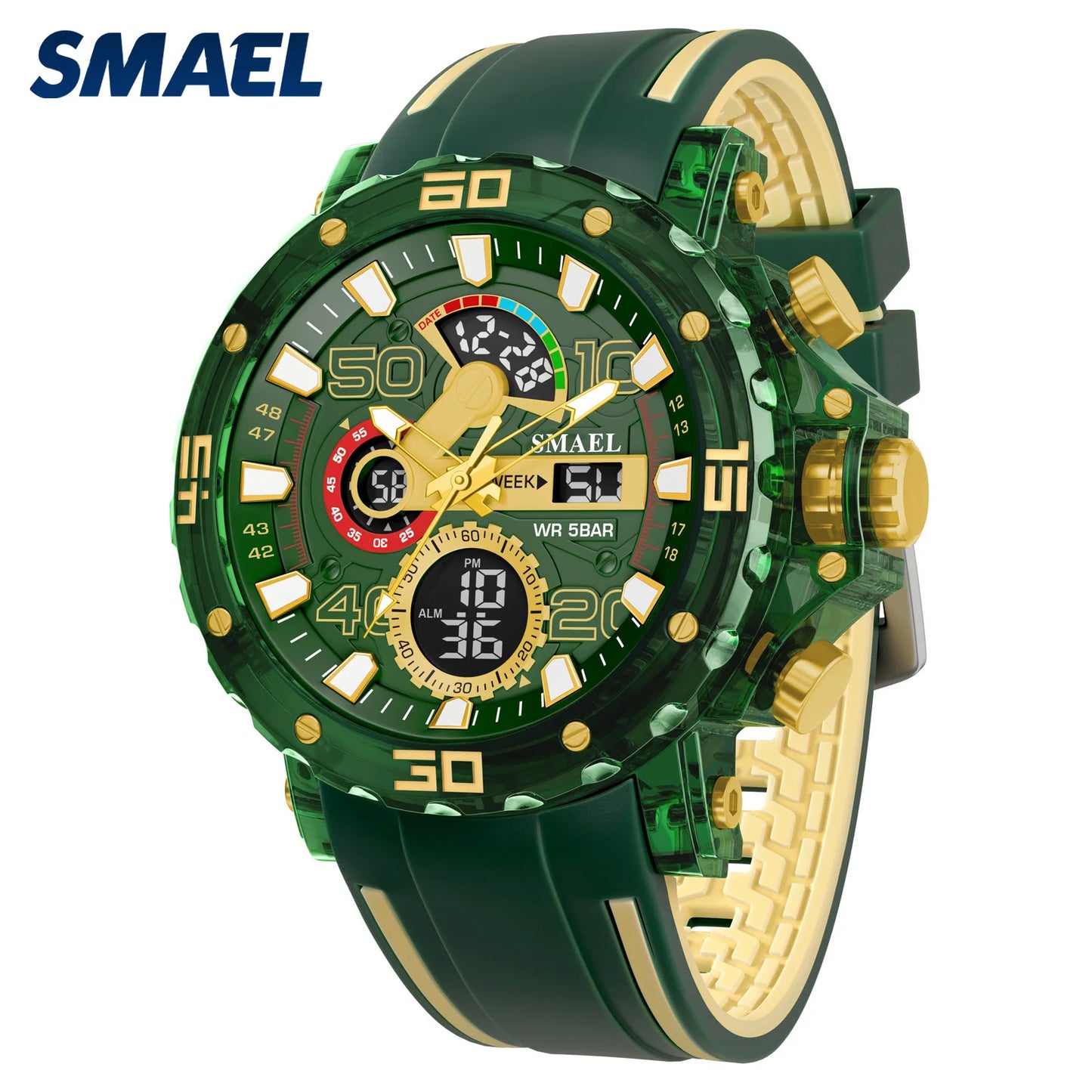 Militär Armbanduhr Herren Uhr 2025 Neu 50M Wasserdicht Stoppuhr Alarm LED-Licht Digitaluhr 8136 Herren Sportuhr