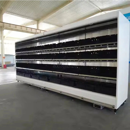 Customized Commercial Vegetable Fruit Chiller Multideck Front Open Display Cabinet Fridge Refrigerator