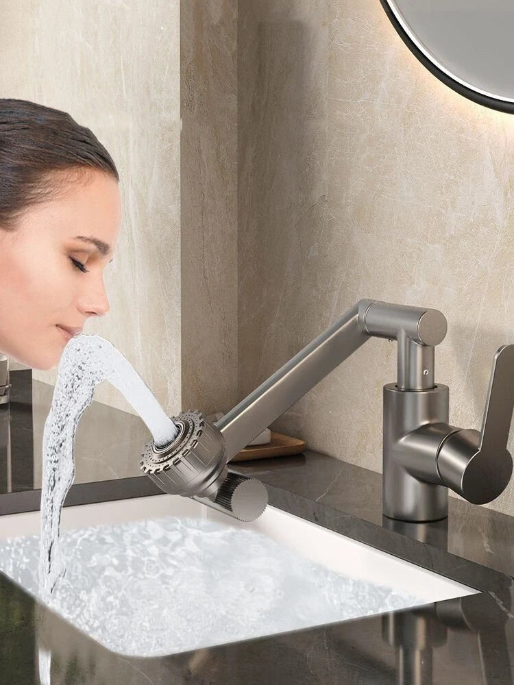 Badezimmerwaschbeckenarmatur 1080° drehbar Multifunktions-Kalt- und Warmwasserhahn Küchenspülbeckenarmatur 2 Modi Wasserhahn