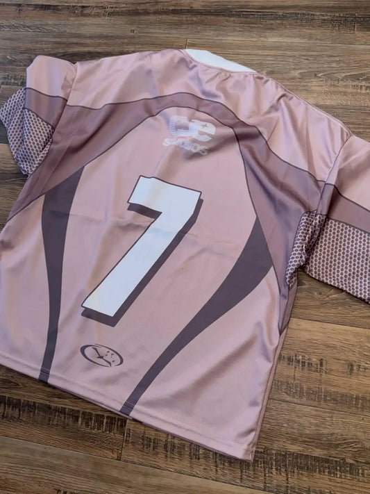 Men and Women Sports Necessary Breathable Round Neck Splicing Short-Sleeves Light Pink Series Simple Oversizeds Baseball Jerseys