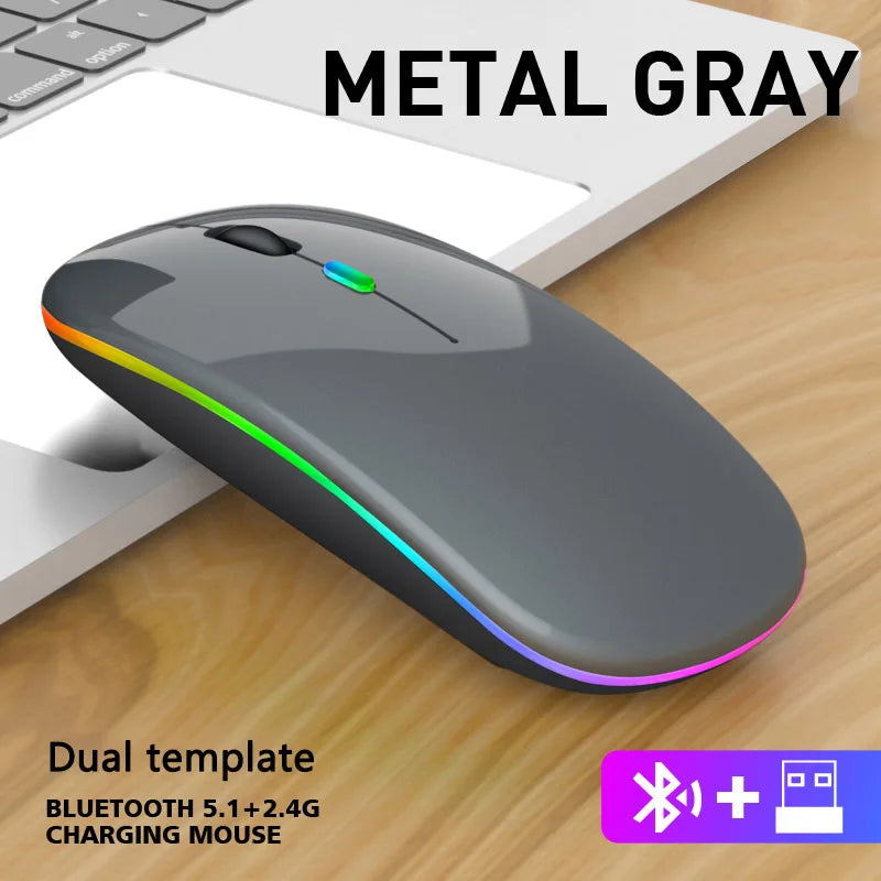 Kabellose Bluetooth Maus 2.4G Dual Modes Wiederaufladbare Mäuse RGB Ergonomische Leise Klick Maus Für PC Computer iPad Laptops 3600DPI