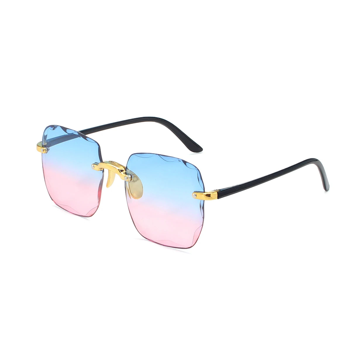 Randlose Damen-Sonnenbrille, modische Verlaufsgläser, Damensonnenbrille, Vintage-PC-Bügel, klassische Designer-Sonnenbrille für Herren