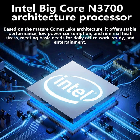 LENO Laptop 14.1" Windows 11 16GB RAM 2TB SSD Intel N3700 Ultra Slim Notebook Gamer 1080P Display Office Study Computer PC