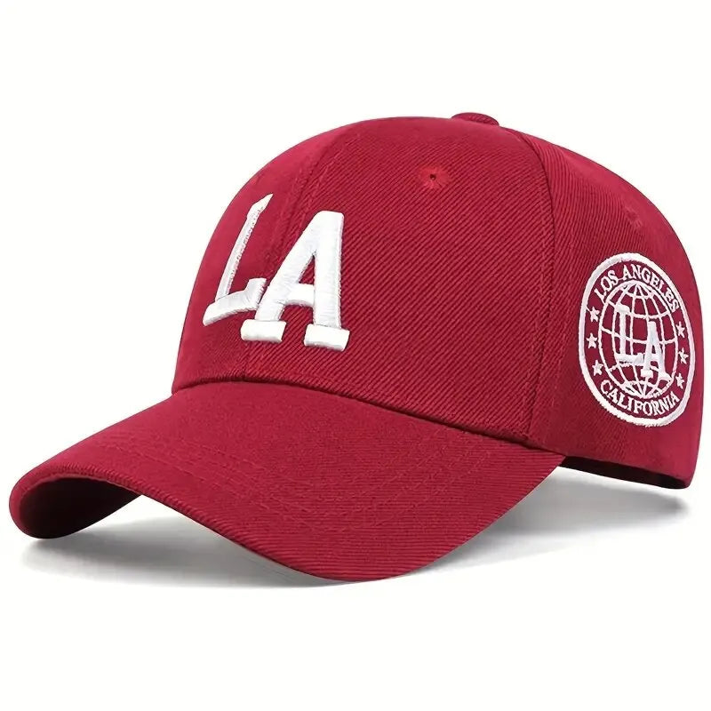Unisex LA-Buchstaben-Stickerei-Snapback-Baseballmützen Frühling und Herbst Outdoor Verstellbare Freizeit-Hüte Sonnenhut