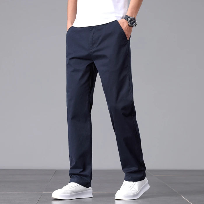 2025 Stretch Herrenhose Straight Fit Baumwolle Golfhose Herren Frühling Sommer Anzughose Büro Arbeit Freizeit Schwarz Marineblau Khaki