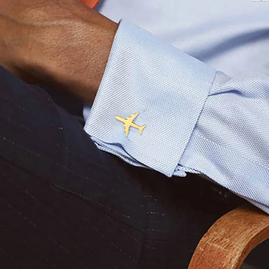 Cazador Airplane Cufflinks for Man Pilot Gift Accessories Stainless Steel Shirt Cuff Button Wholesale Wedding Birthday Trendy