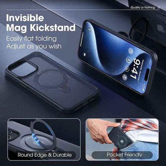 Magnetische Handyhülle mit Ringständer für iPhone 17 Pro Max Air 16 16E 15 14 Hülle Plus 13 11 12 Handyhüllen mit Ständer