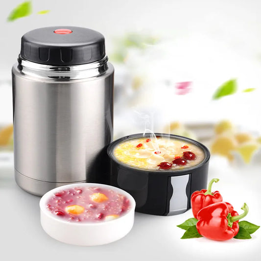 Boîte à déjeuner isotherme grande capacité 800ML/1000ML, Portable en acier inoxydable, Contenants alimentaires pour soupe, Bouteilles isothermes