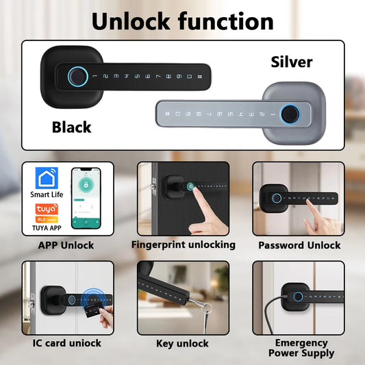 Serrure intelligente CDOK 2025 Nouvelle M6 Tuya Bluetooth, serrure de porte, serrure à empreinte digitale, serrure à mot de passe, méthodes de déverrouillage multiples