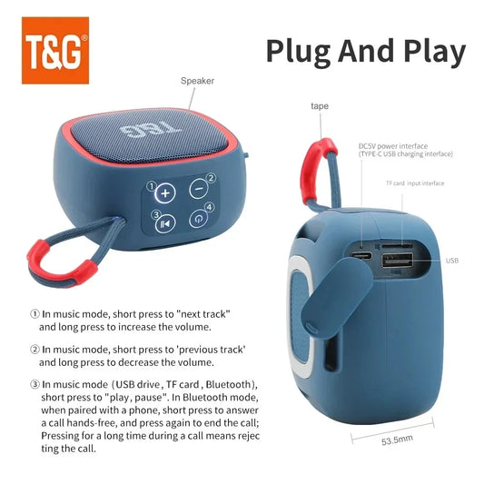 Tragbarer Bluetooth-Lautsprecher Radio FM Mini Kabellos Wasserdichter Subwoofer Soundbox Musik Caixa De Som Kleiner Woofer Säule Bass Mp3
