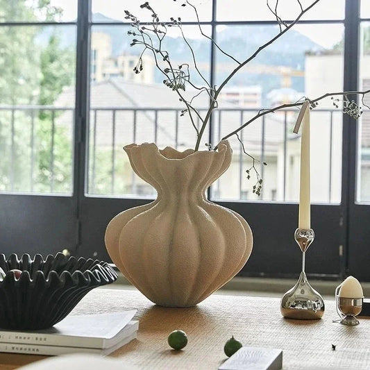 Vase Céramique Français Minimaliste Vase Floral Centre de Table Décoration Maison Pour Femme Cadeau Anniversaire