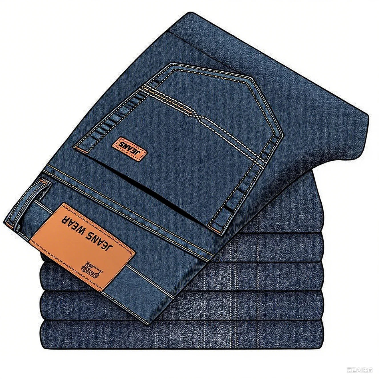 2025 Herrenmode Business Jeans klassischer Stil lässige elastische Slim Fit Jeans Herren Denim Hose schwarz blau