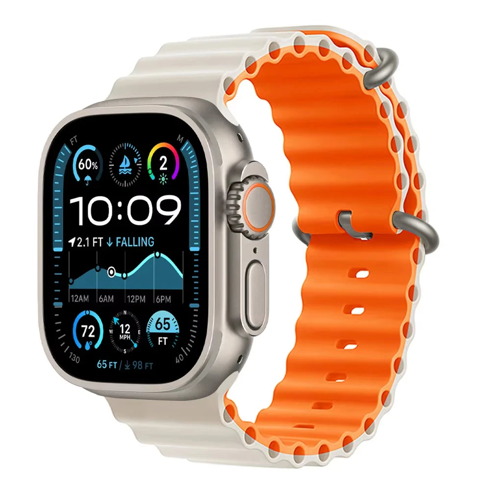 Offizielles Ocean Armband für Apple Watch Ultra 3 2 49mm 46mm 44mm 40mm 42 41 45 Sportarmband iWatch Series 11 10 9 7 8 6 SE3