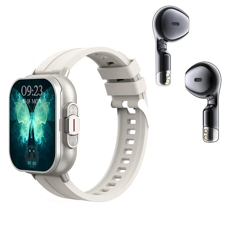 2026 D8 Pro Smartwatch mit 2,01 Zoll Bildschirm, kabellosen Kopfhörern, Herzfrequenz-, Blutdruck- und Blutsauerstoffmessung, Sportassistent