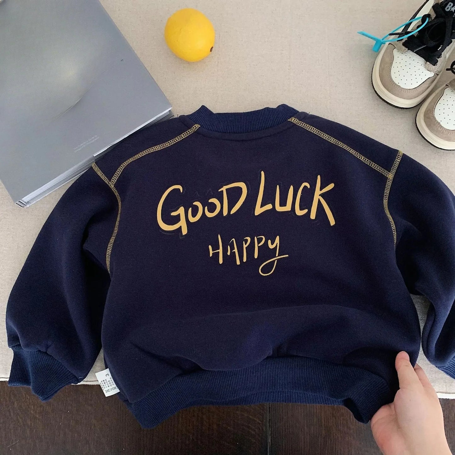 Kinder Sweatshirt 2025 Frühling Herbst Jungen Buchstaben Aufdruck Oberteile Kleinkind Kinder Pullover Freizeit Baby Hoodies