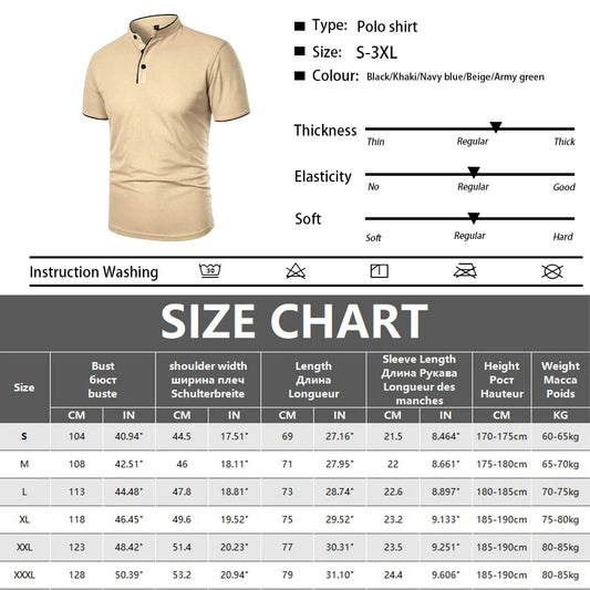 Summer Men's Short Sleeve Polo Shirt Solid Color T Shirts Streetwear Sport Quick-drying Breathable Basic Casual Shirt Tops
